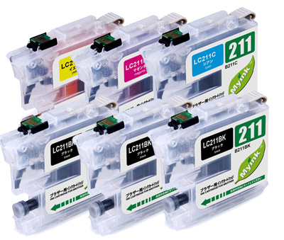 インクカートリッジ LC211(BK:3、C、M、Y) 汎用品(新品・ノーブランド) <6個入>
